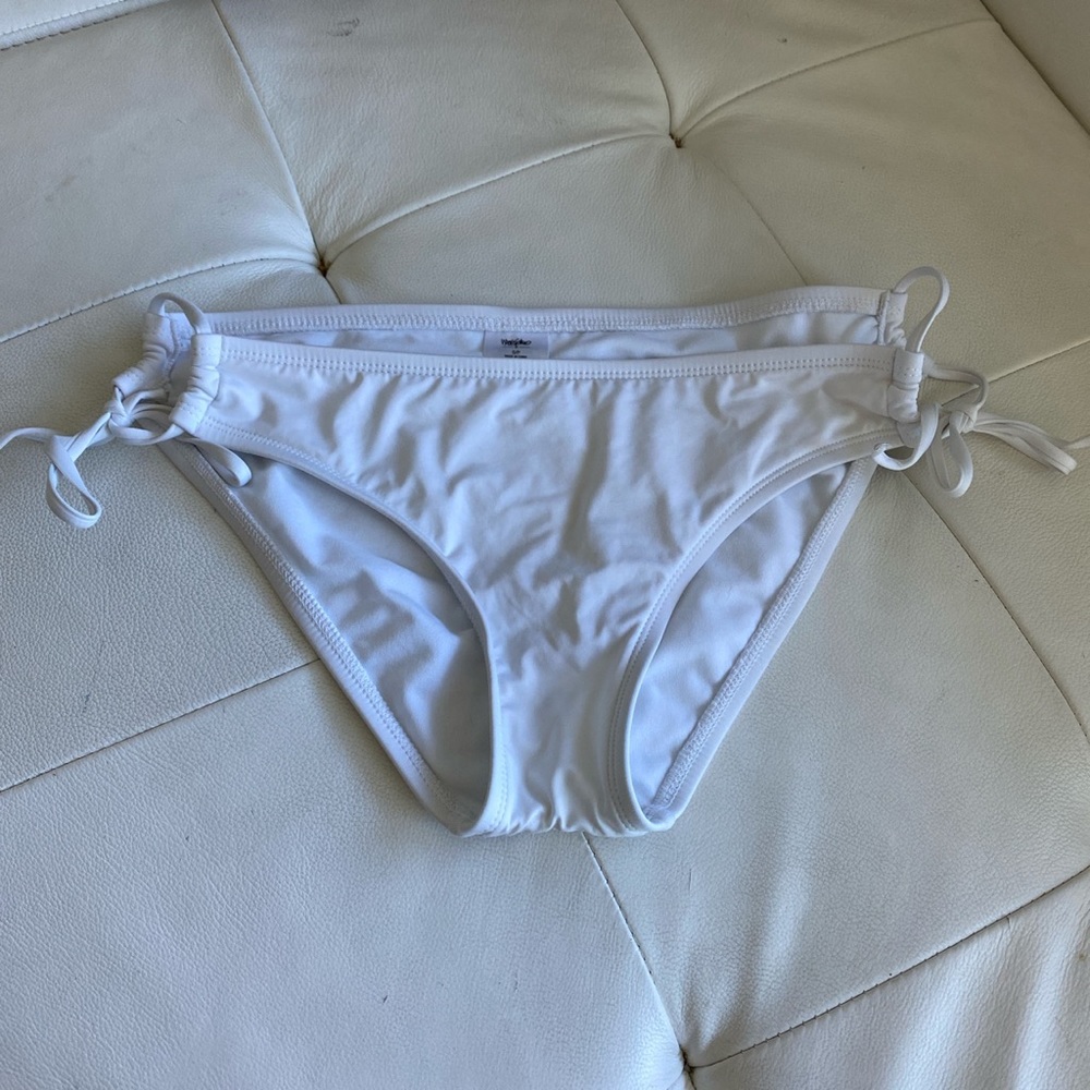 White Bikini Bottoms with Side Ties